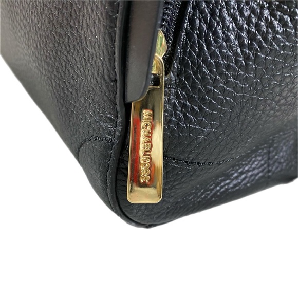 Michael Kors Black Leather Backpack Ginger Pebbled Commute - Picture 8 of 12